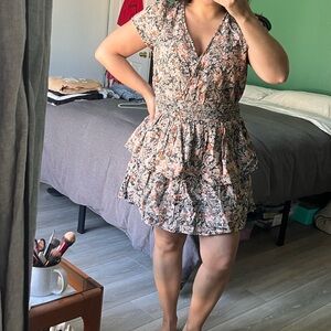 American Eagle Outfitters Floral Mini Dress - Black and Pink